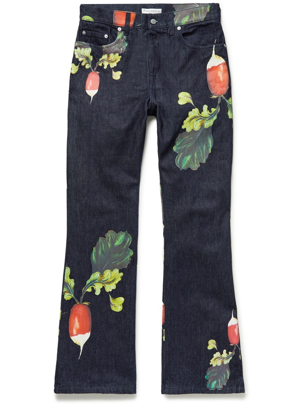 Photo: JW Anderson - Flared Logo-Embroidered Printed Jeans - Blue