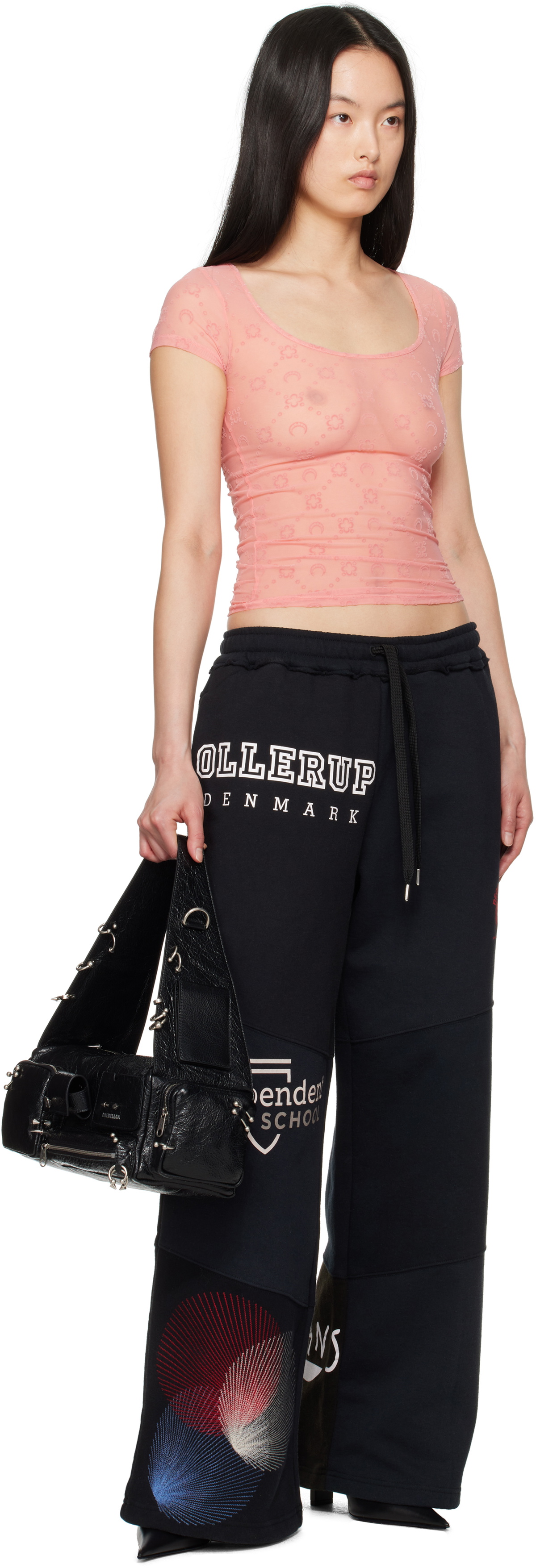 Marine Serre Black Regenerated Graphic Sweatshirts Sweatpants