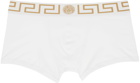 Versace Underwear Three-Pack White Greca Border Briefs