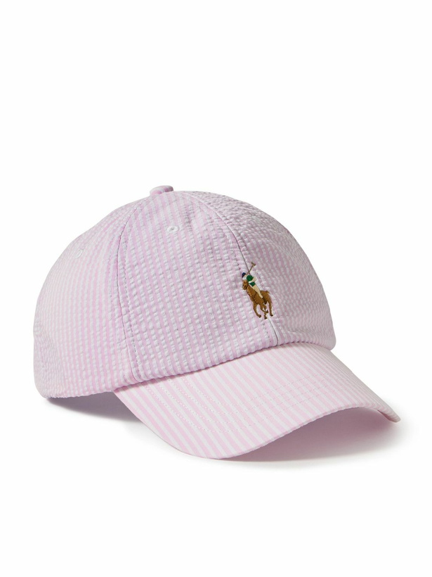 Photo: Polo Ralph Lauren - Logo-Embroidered Striped Cotton-Blend Seersucker Baseball Cap