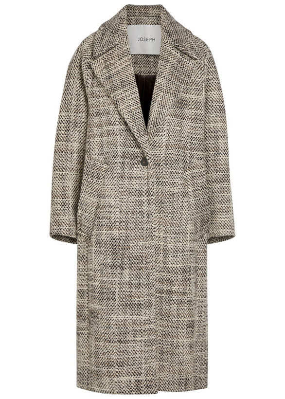 Photo: Joseph Florent Crosshatch Wool-blend Coat Brown