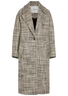 Joseph Florent Crosshatch Wool-blend Coat Brown