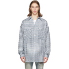 Faith Connexion Blue and White Tweed Oversized Shirt