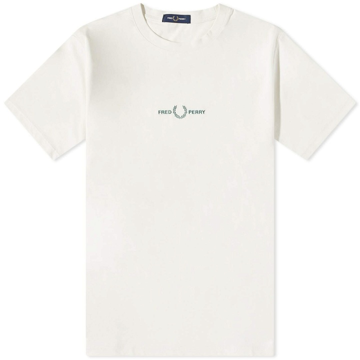 Photo: Fred Perry Authentic Men's Embroidered T-Shirt in Ecru