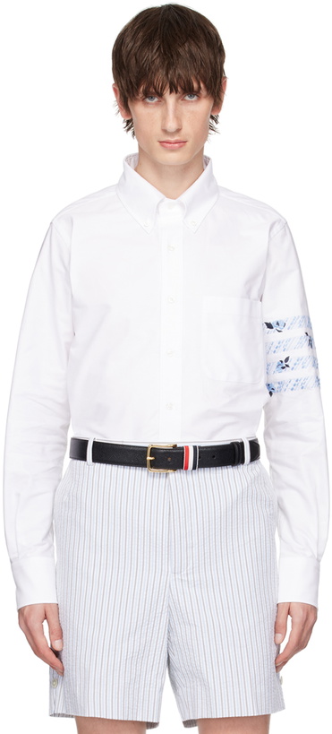 Photo: Thom Browne White Rose 4-Bar Shirt