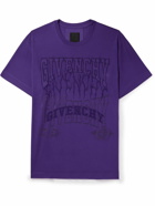 Givenchy - Oversized Logo-Embroidered Cotton-Jersey T-Shirt - Purple