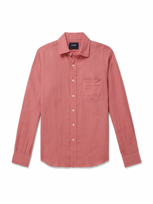 Photo: Drake's - Linen Shirt - Pink