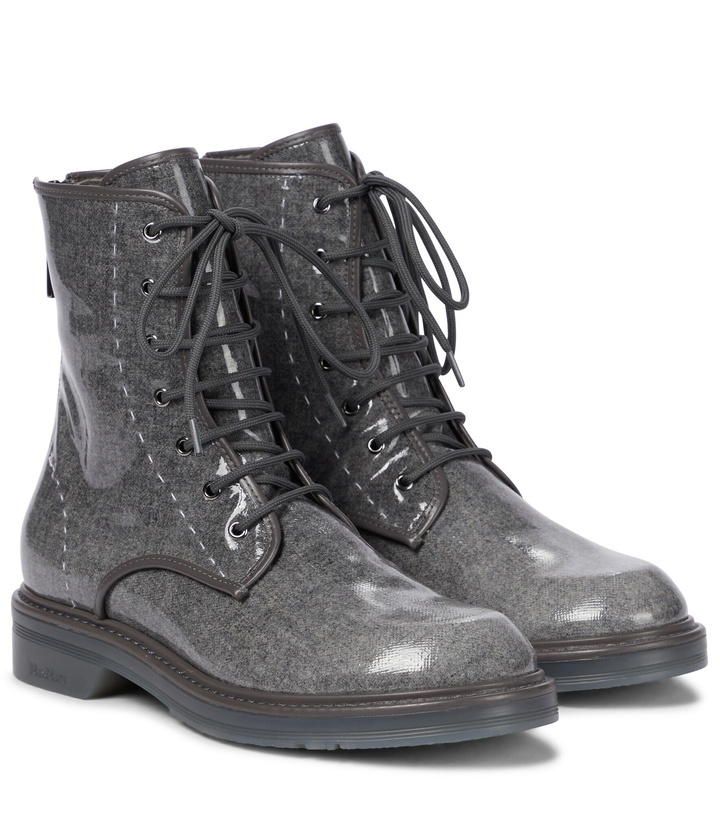 Photo: Max Mara - Beth glazed wool combat boots