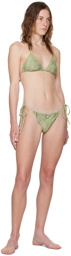 Acne Studios Green Printed Bikini