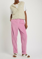 American Vintage Padow Cropped Corduroy Trousers Pink