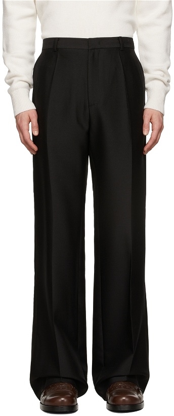 Photo: Recto Black Virgin Wool Tailored Trousers