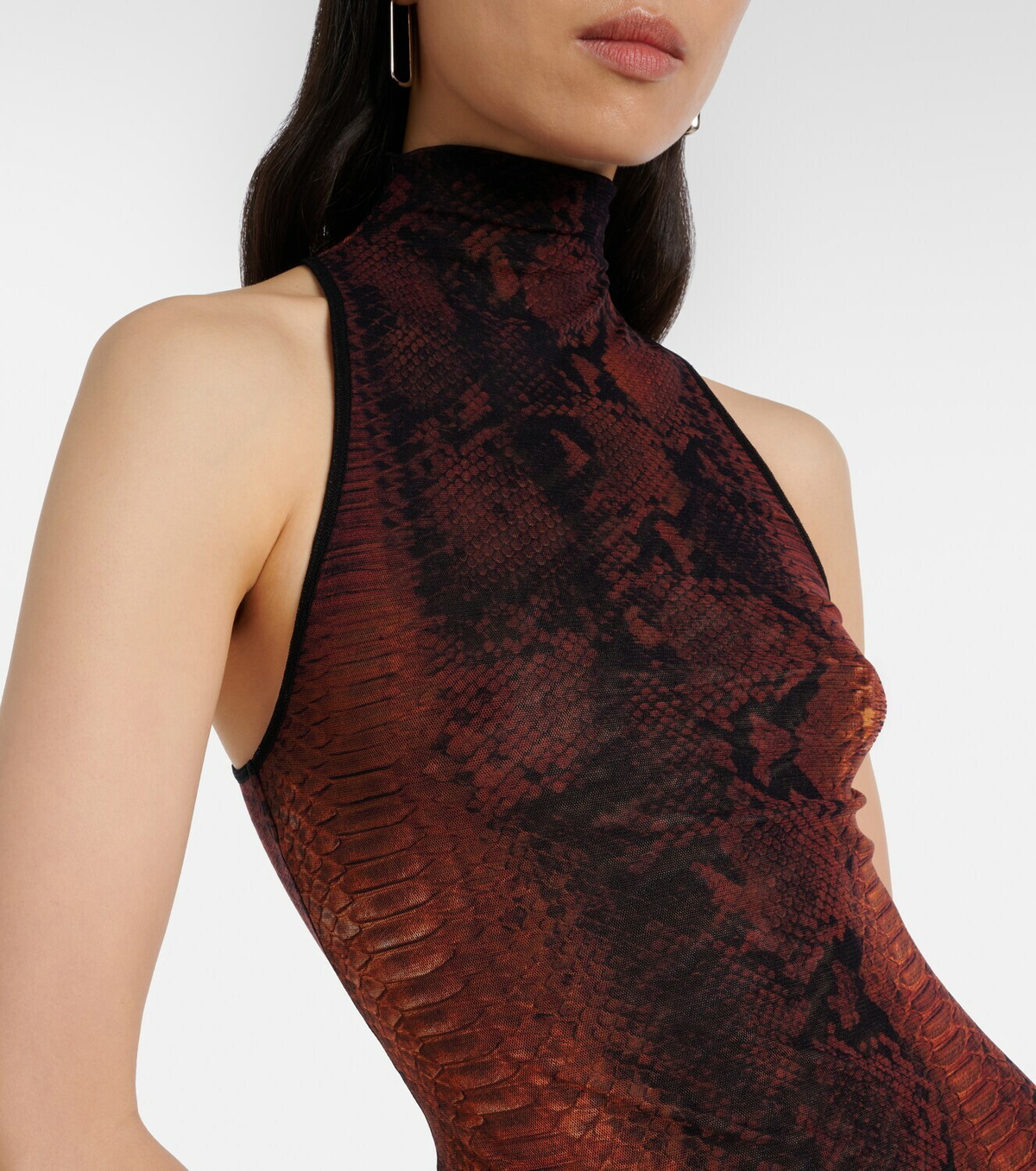 Jean Paul Gaultier Snake-effect halterneck gown