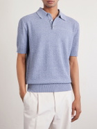 Dolce&Gabbana - Logo-Embroidered Linen-Blend Polo Shirt - Blue