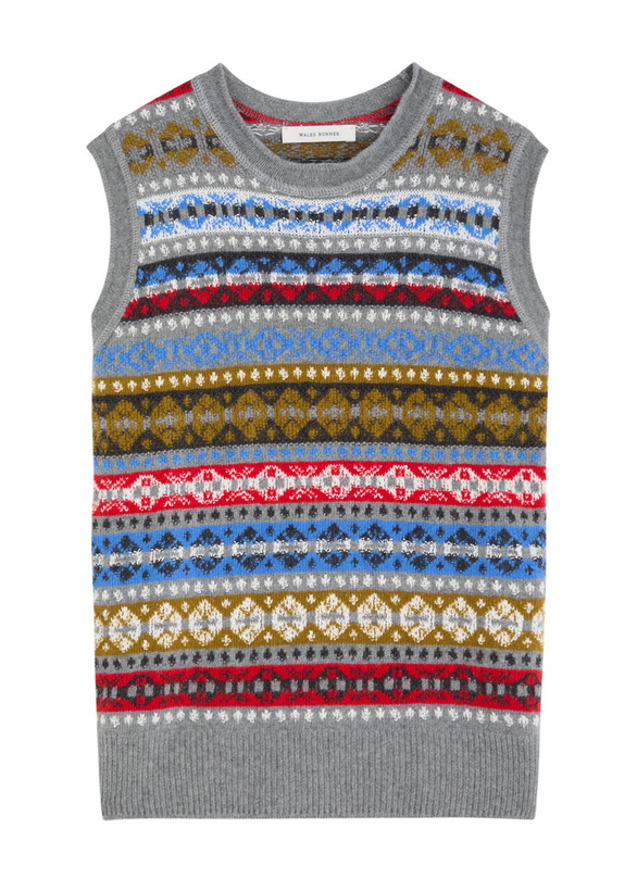 Photo: Wales Bonner Astral Intarsia Wool-blend Vest Multicoloured 1