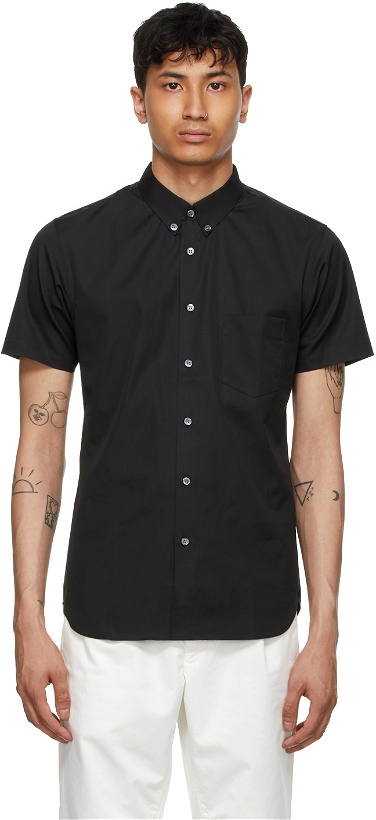 Photo: Comme des Garçons Shirt Black Poplin Forever Short Sleeve Shirt