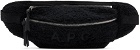 A.P.C. Black Faux-Shearling Belt Bag
