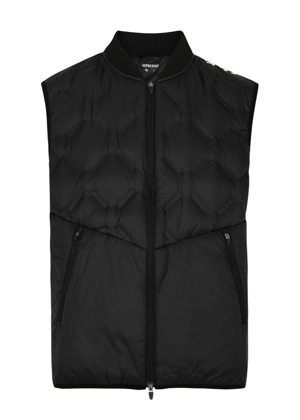 Photo: Represent 247 Quilted Nylon Gilet Black