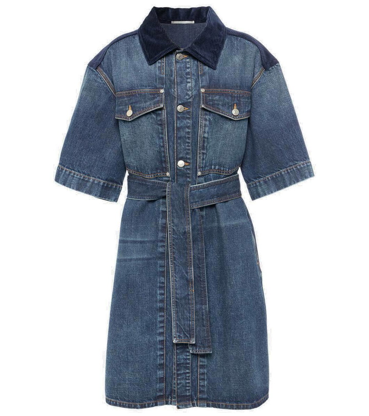 Photo: Stella McCartney Corduroy-trimmed denim minidress