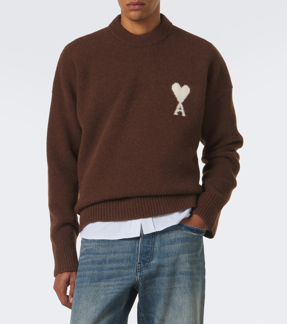 Ami Paris Ami de Coeur alpaca and wool-blend sweater