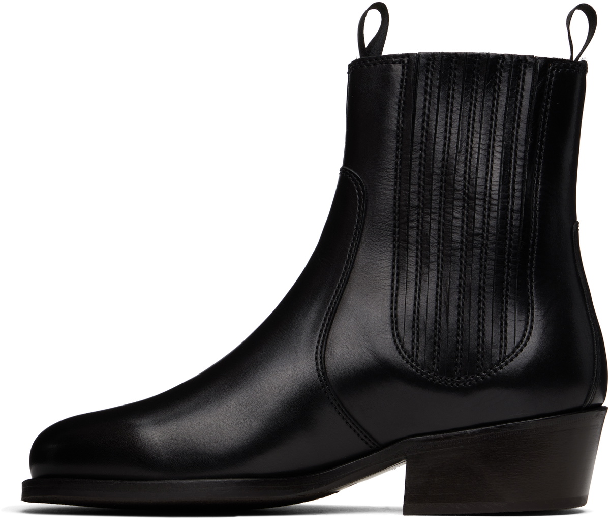 LEMAIRE Black Vegetable-Tanned Chelsea Boots