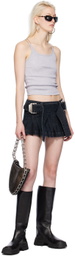 Dion Lee Black Darted Denim Miniskirt