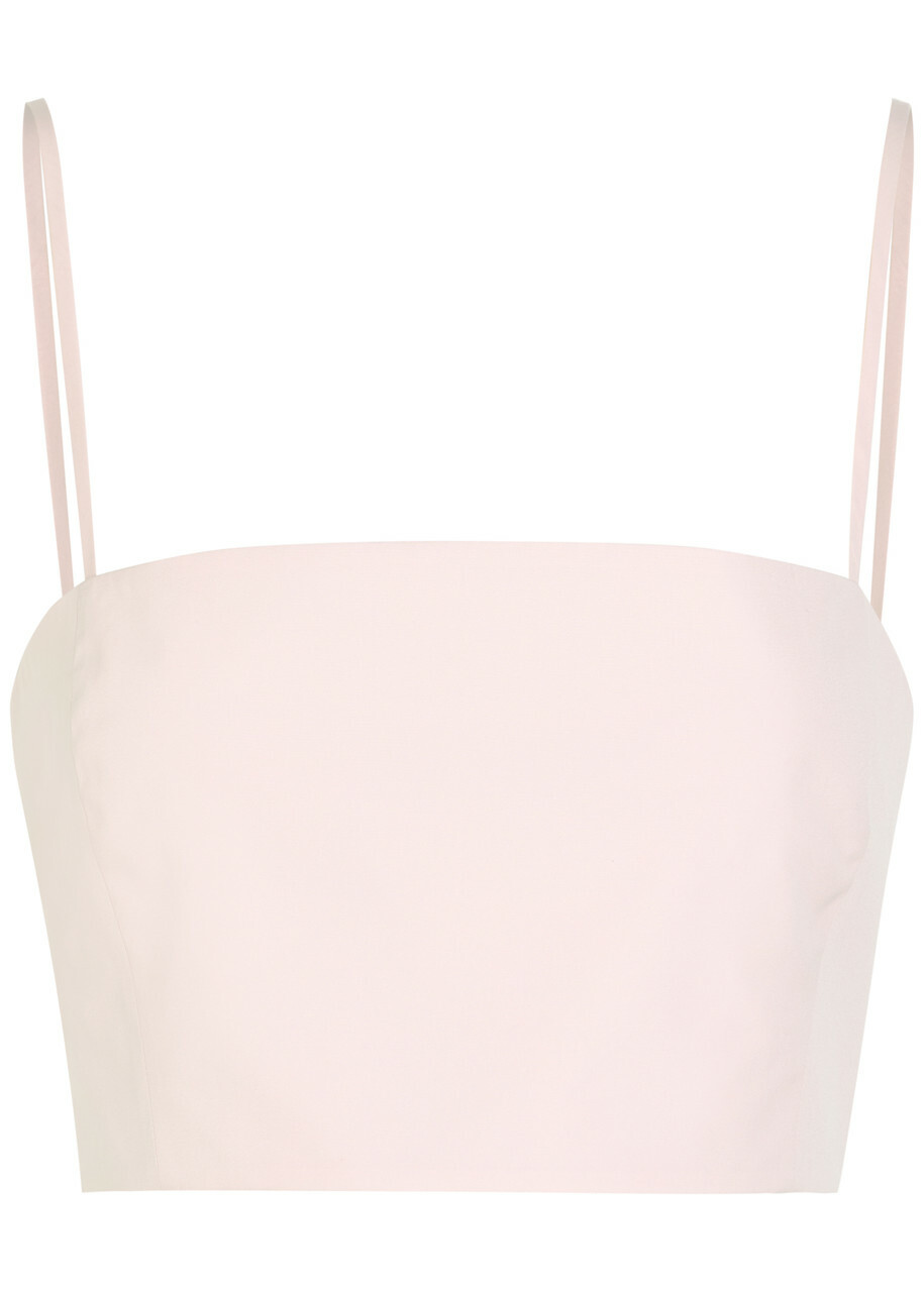 Gabriela Hearst Nadir Cropped Cotton-poplin top Light Pink