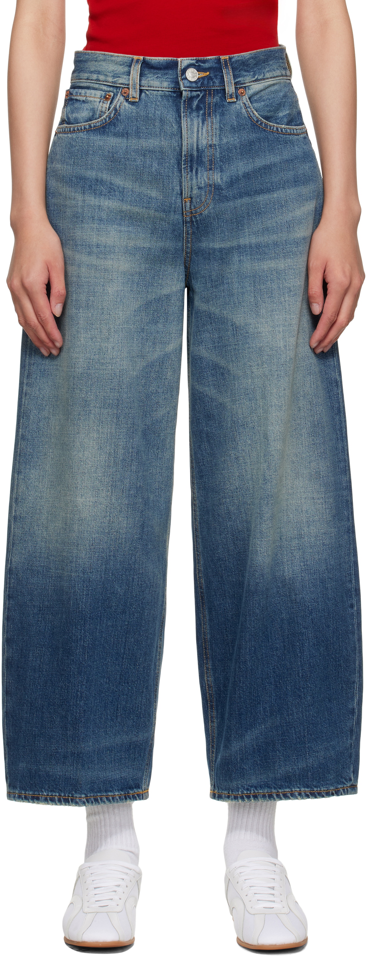 6397 Blue Cropped Roomy Jeans