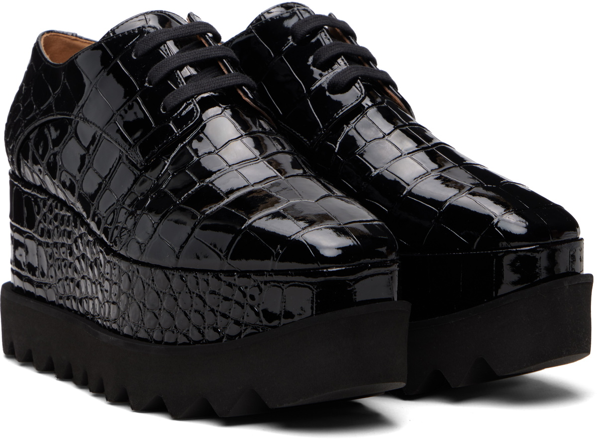 Stella McCartney Black Limited-Edition Elyse Crocodile Platform Derbys