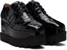Stella McCartney Black Limited-Edition Elyse Crocodile Platform Derbys