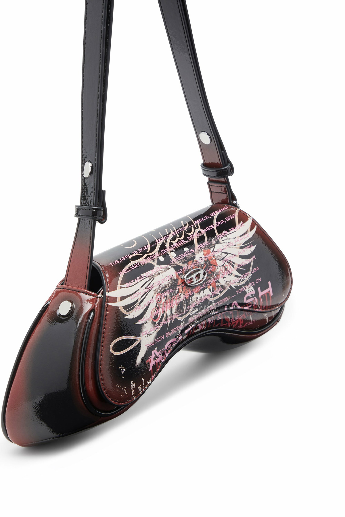 Diesel Play-Shoulder bag in printed glossy PU - Shoulder Bags 