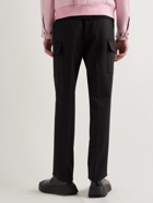 Valentino - Straight-Leg Pleated Stretch-Wool Cargo Trousers - Black