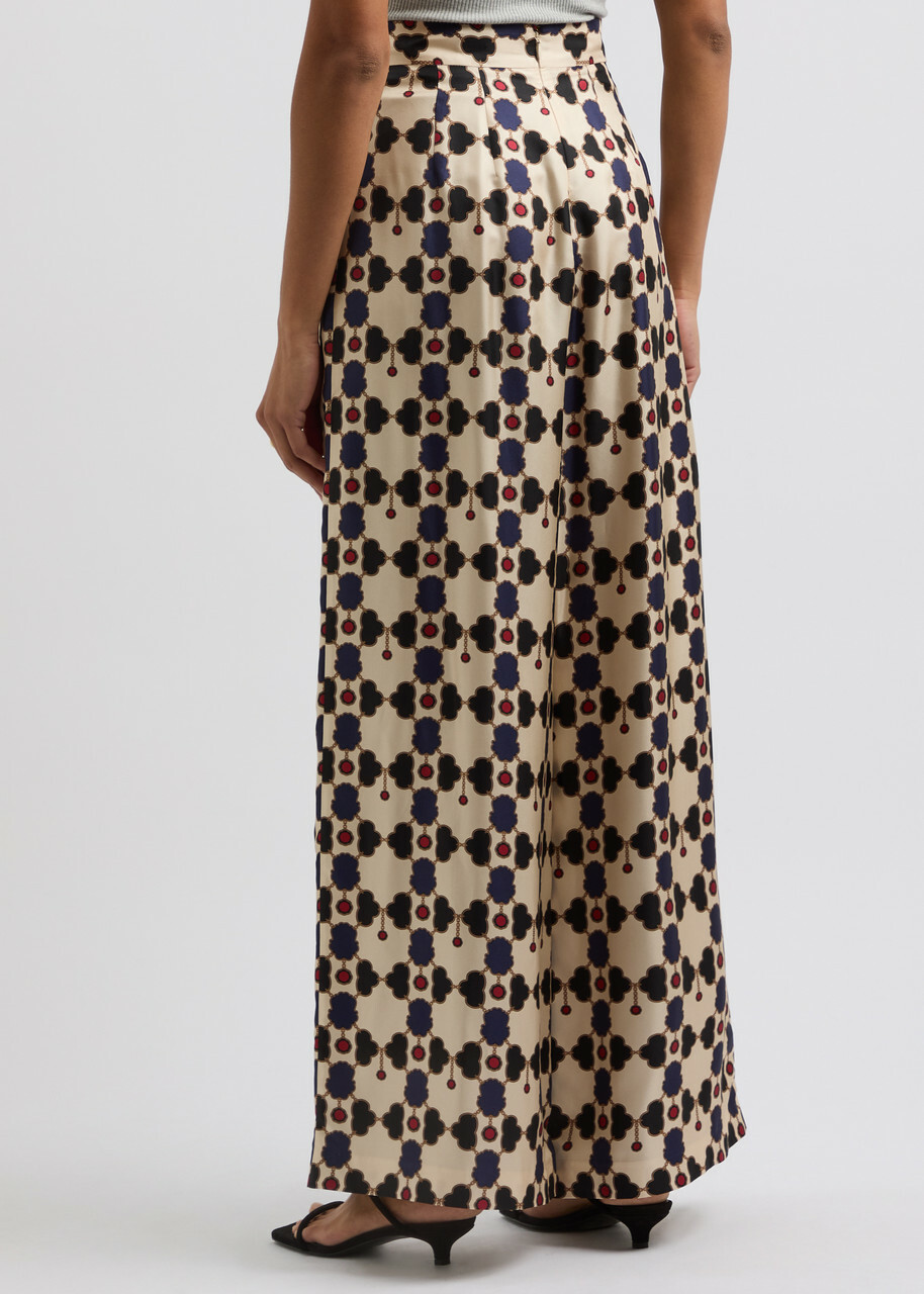 Borgo DE Nor Melia Printed Silk-satin Trousers Multicoloured