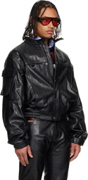 Martine Rose Black Bumbag Leather Jacket