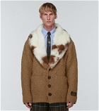 Gucci - Shearling-trimmed wool cardigan