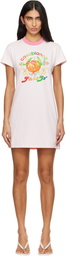 Casablanca Pink Orange Mascot Printed T-shirt Minidress