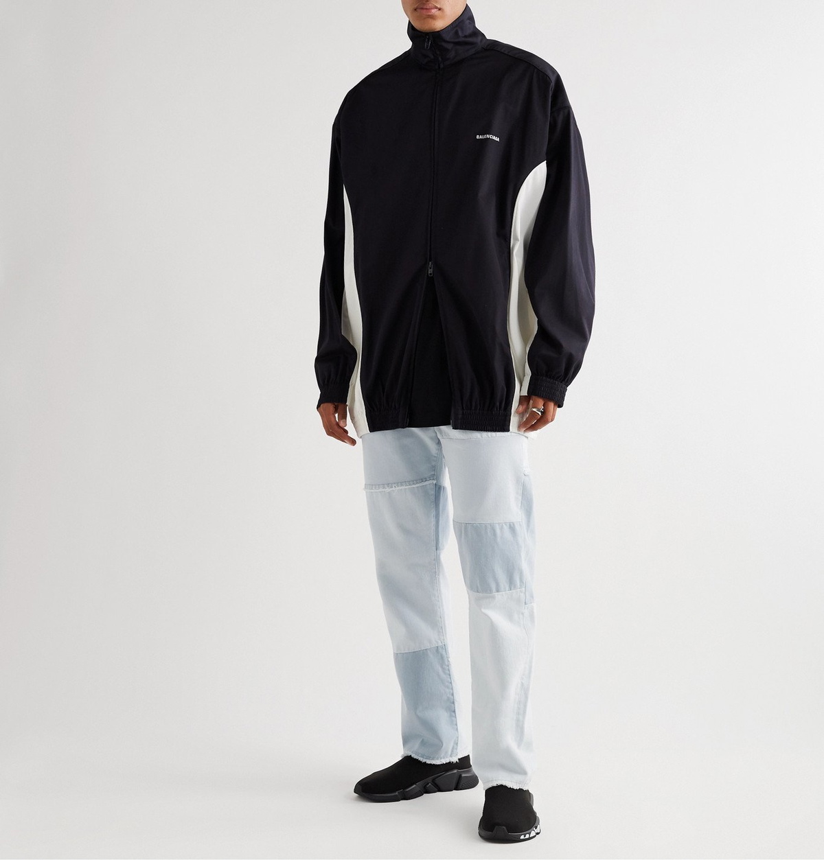 【BALENCIAGA】コットン フーディー ペイントスプラッター Balenciaga + Women’s Speedcat Ballet Satin Balenciaga