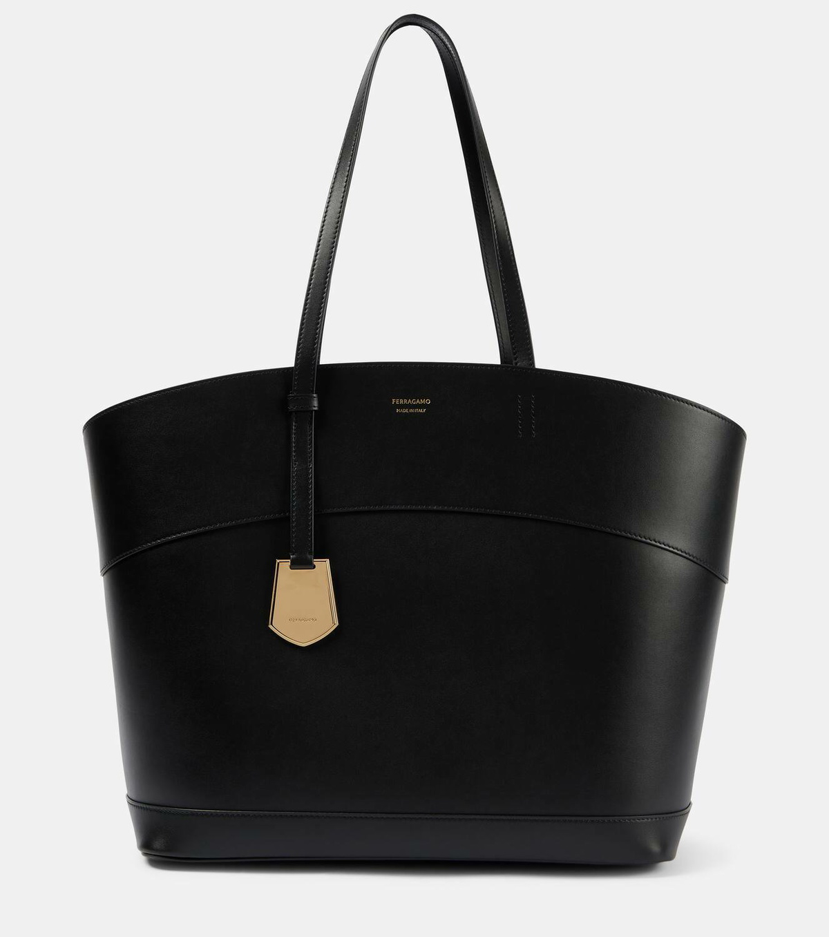 トートバッグ SALVATORE FERRAGAMO Black Leather Medium Handbag Ferragamo Charming Medium leather tote bag Salvatore Ferragamo