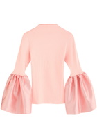 Marques' Almeida Ribbed Stretch-cotton and Taffeta top Pink