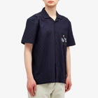 Palmes Men's Garden Short Sleeve Shirt in Dark Blue