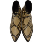 Saint Laurent Tan and Black Python Lukas Boots