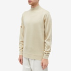 Fred Perry Men's Intarsia Laurel Wreath Mock Neck Knit in Oatmeal