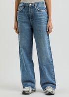 Agolde Low Slung Baggy Distressed Wide-leg Jeans Indigo