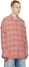 R13 Pink Shredded Shirt