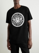 Balmain - Logo-Flocked Cotton-Jersey T-Shirt - Black
