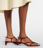 Jil Sander Cage satin and leather sandals