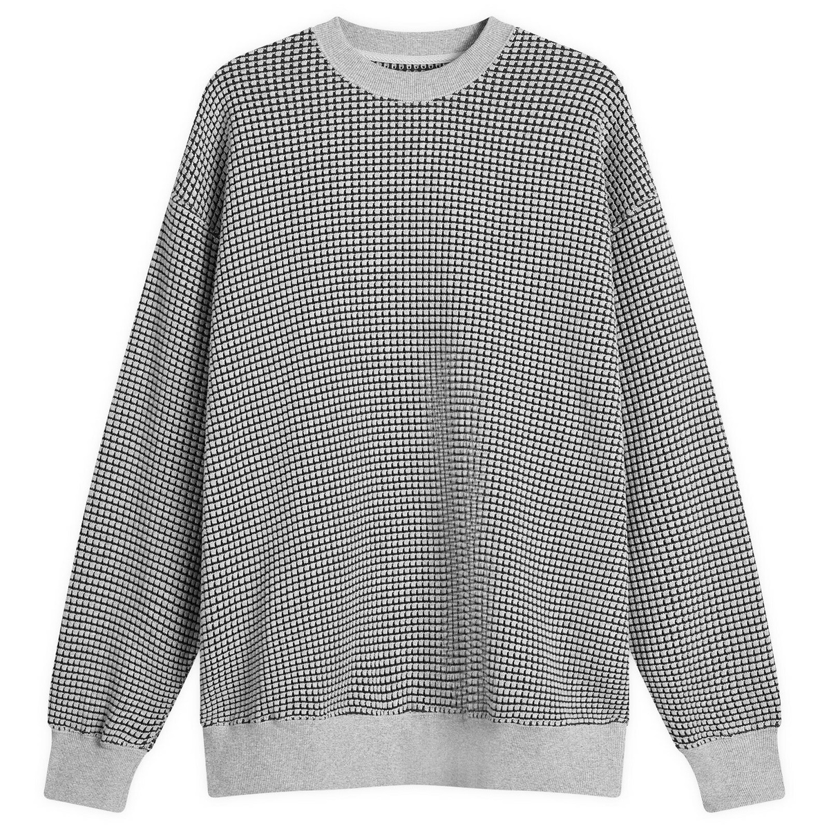 BEAMS Men's Double Heavy Waffle Sweatshirt in Grey