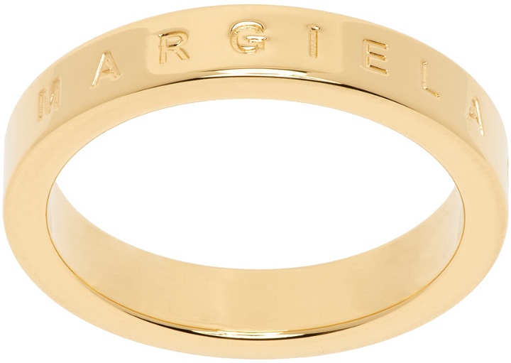 Photo: MM6 Maison Margiela Gold Minimal Logo Ring