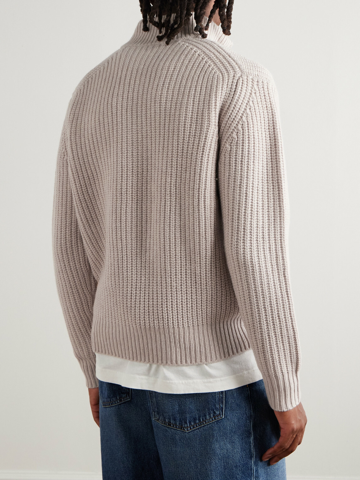 Hartford - Ribbed Wool Half-Zip Sweater - Neutrals