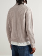 Hartford - Ribbed Wool Half-Zip Sweater - Neutrals