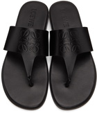 Loewe Black Anagram Flip Flops